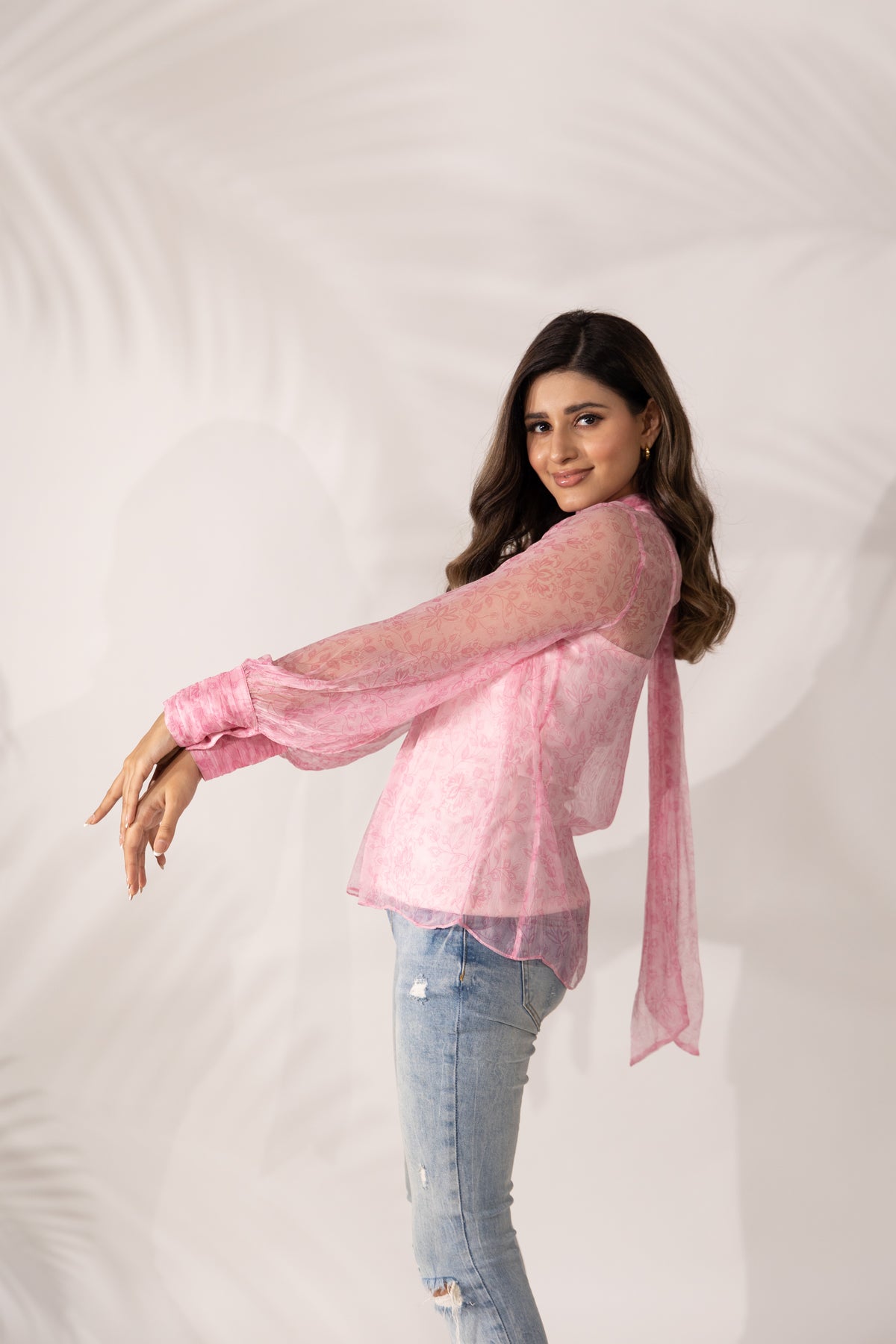 Cherry Blossom High-Neck Top