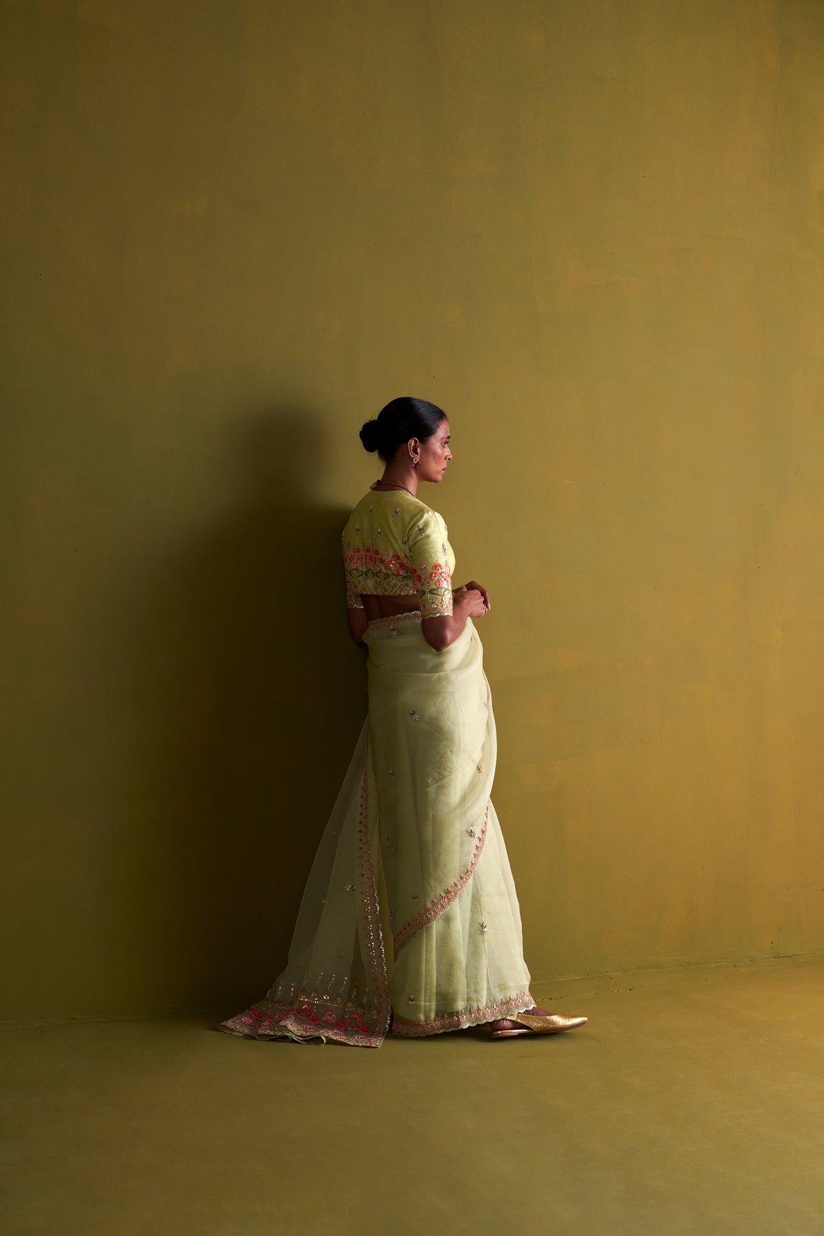 Sage green Saree Set